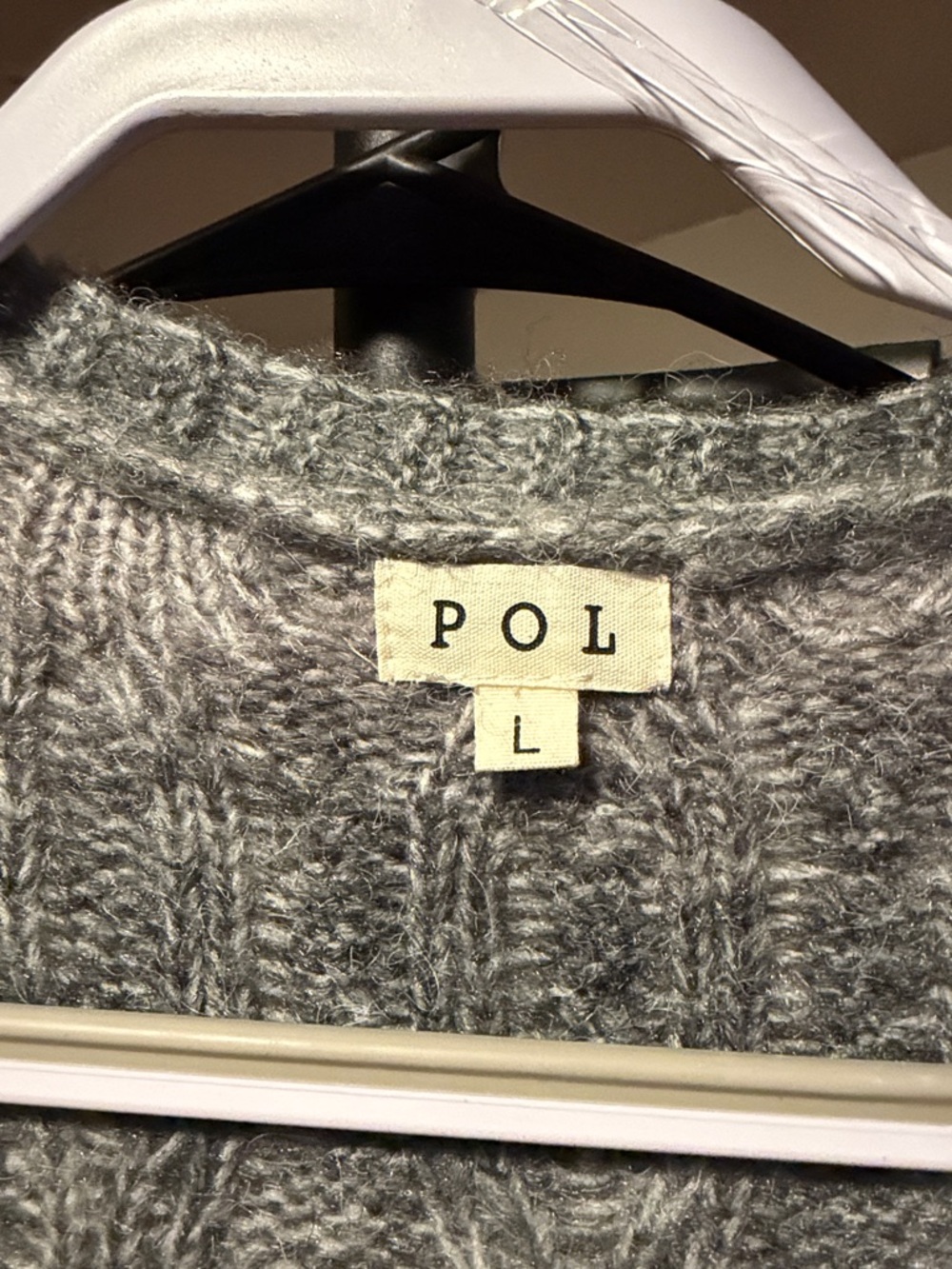 POL Distressed Long Open-Front Cardigan in Grey - Picture 2 of 5
